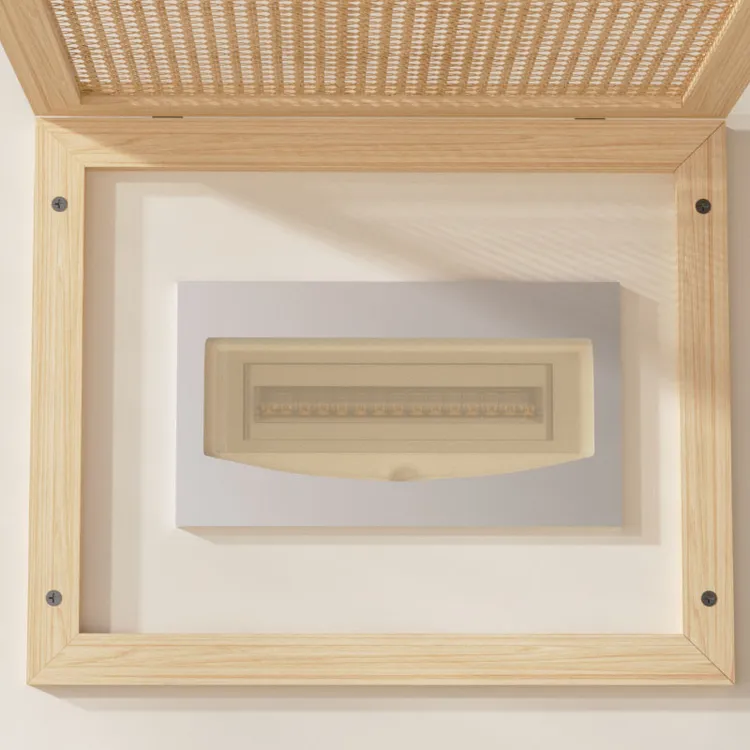 新古典风格实木藤编可定制带文字图案网格款电表箱弱电箱遮丑装饰