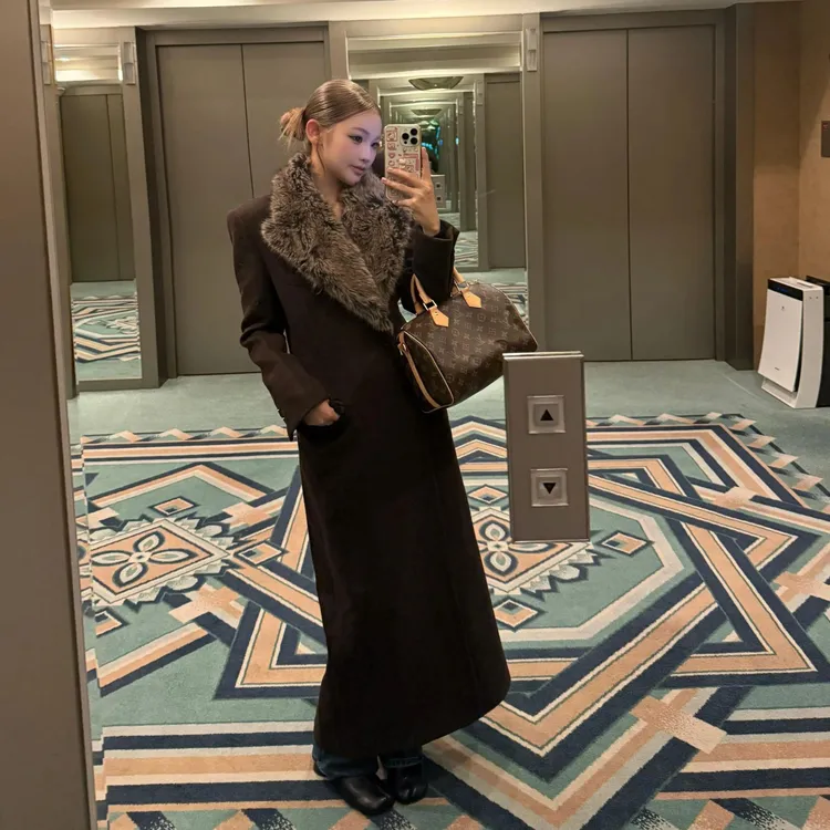 富家千金风贵气百搭大衣秋冬季新款气质修身显瘦过膝长款长袖外套