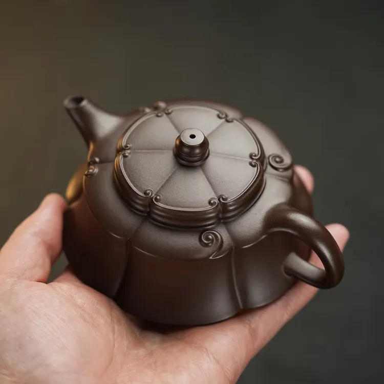 询价有优惠宜兴老壶紫砂壶无极如意玲珑180毫升纯手工茶壶茶具