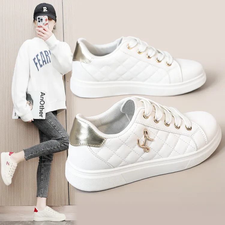 新款2025春秋季女鞋板鞋休闲厚底低帮增高简约学院潮学生时