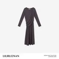 LIURUONAN | 9.28四周年【温柔氛围感拉满】不规则褶皱设计连衣裙