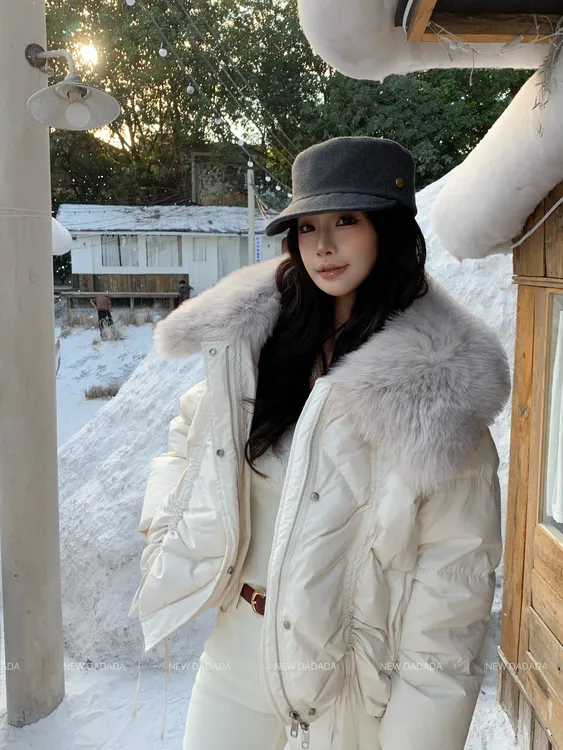 利达 NEW DADADA 秋冬大毛领气质时尚保暖百搭羽绒服CHM3208