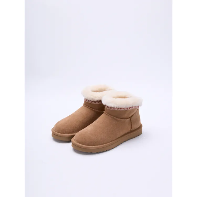 XBOSS牛反绒羊毛民族风时尚保暖百搭雪地马丁羊毛