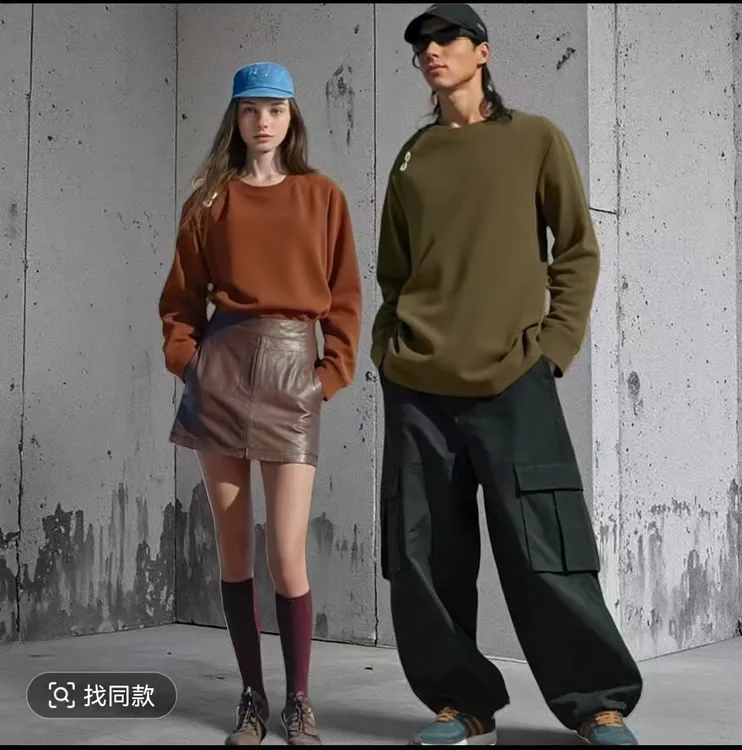 男女同款自热绒炫彩粗针软壳卫衣0924qz
