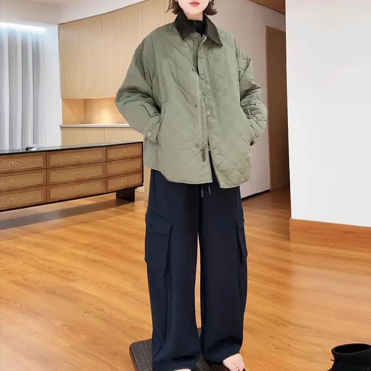 2025秋新款翻领显瘦气质外套高腰休闲裤两件套女设计感时尚套装