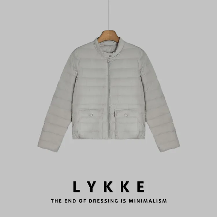 【佳琦】新款【奢暖鹅绒】白鹅绒双口袋小立领拉链百搭羽绒服-E633