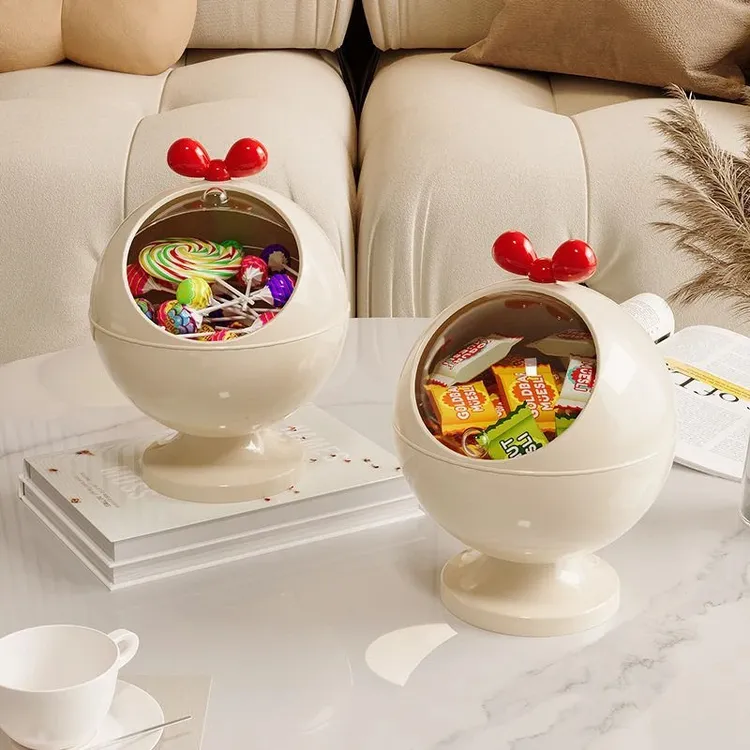 糖果收纳盒果盘家用客厅茶几2025新款奶油风杂物零食桌面收纳F901