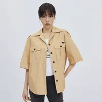 不支持退换/美拉德风减龄潮酷中性工装口袋短袖衬衫1300681