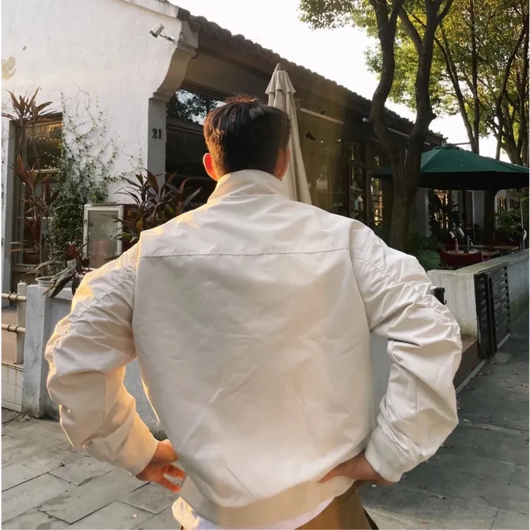 硬汉美式教练夹克三防立领休闲纯色复古秋款户外工装飞行百搭外套