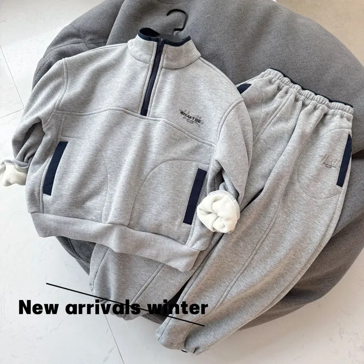 加绒卫衣套装儿童2025新款冬季长袖童装潮酷童装两件套 DT-TZ048