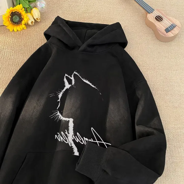 青少年卫衣帅气男生上衣外套长袖痞帅美式高中生秋冬款加绒加厚