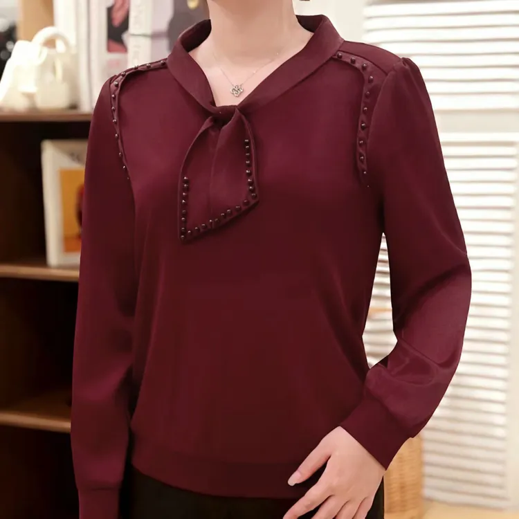 百花果2026春季新款大码女装上衣遮肉显瘦气质百搭时尚V领