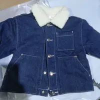 牛仔白羊羔毛领棉外套
