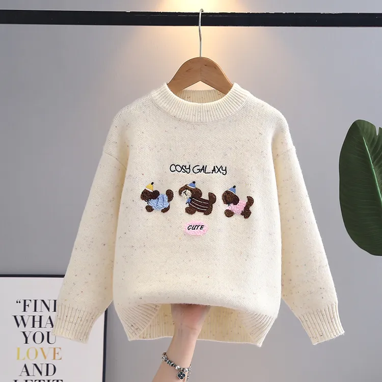 女童毛衣针织衫2025新款加厚秋冬中大童洋气女孩上衣儿童装打底衫