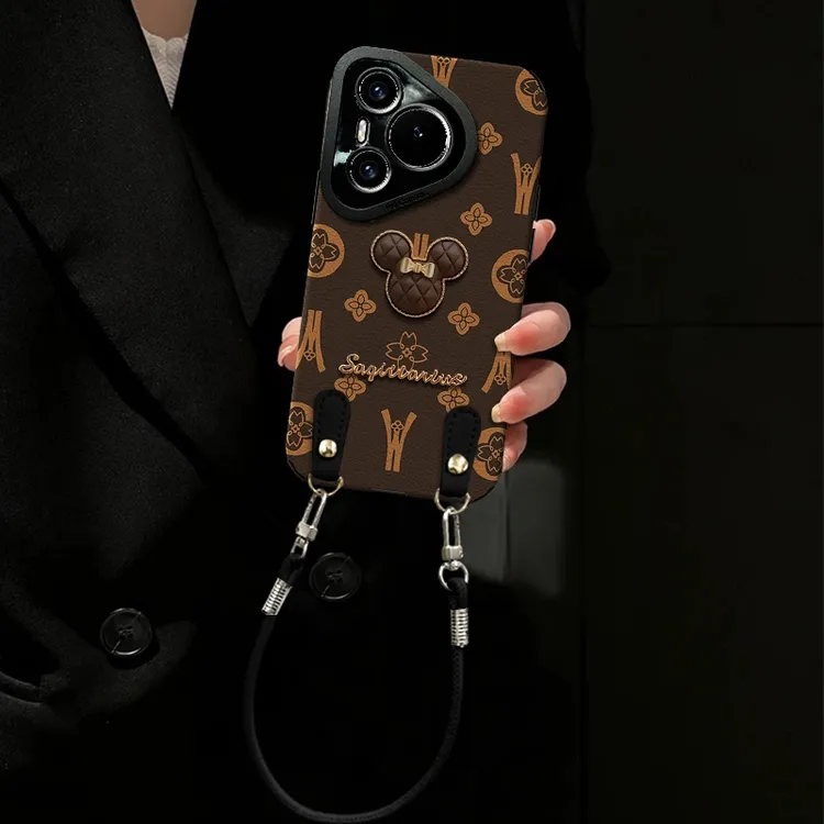 适用苹果/oppo/华为/vivo/小米轻奢皮质荔枝纹ins风创意手机壳女