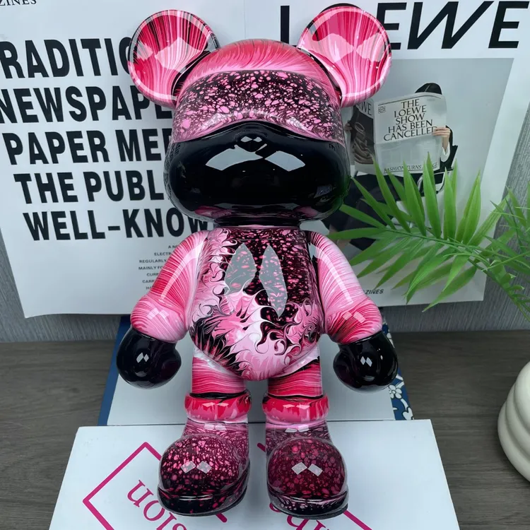 【桃之夭夭系列】DIY流体熊创意摆件礼物玄关客厅摆件可存不可取