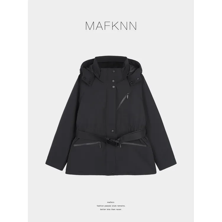 MAFKNN/玛肯时尚休闲简约百搭带帽90白鹅绒羽绒服MK13589