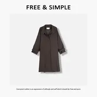 Free&Simple-‘大女主’25早秋新款极简大气感袖口拼格风衣-A6109