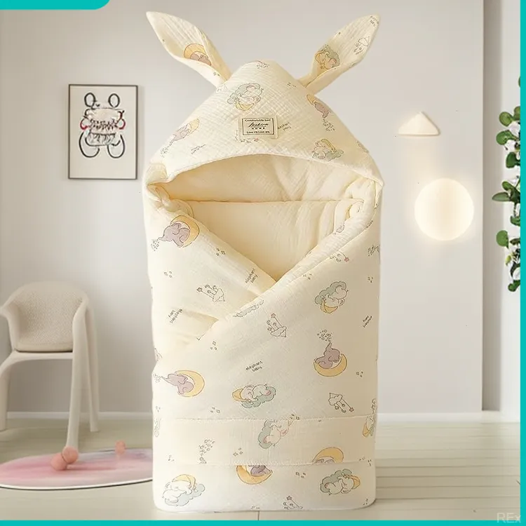 婴儿冬季襁褓被大耳朵包被婴儿纯棉产房纯棉新生儿春秋冬加厚包被