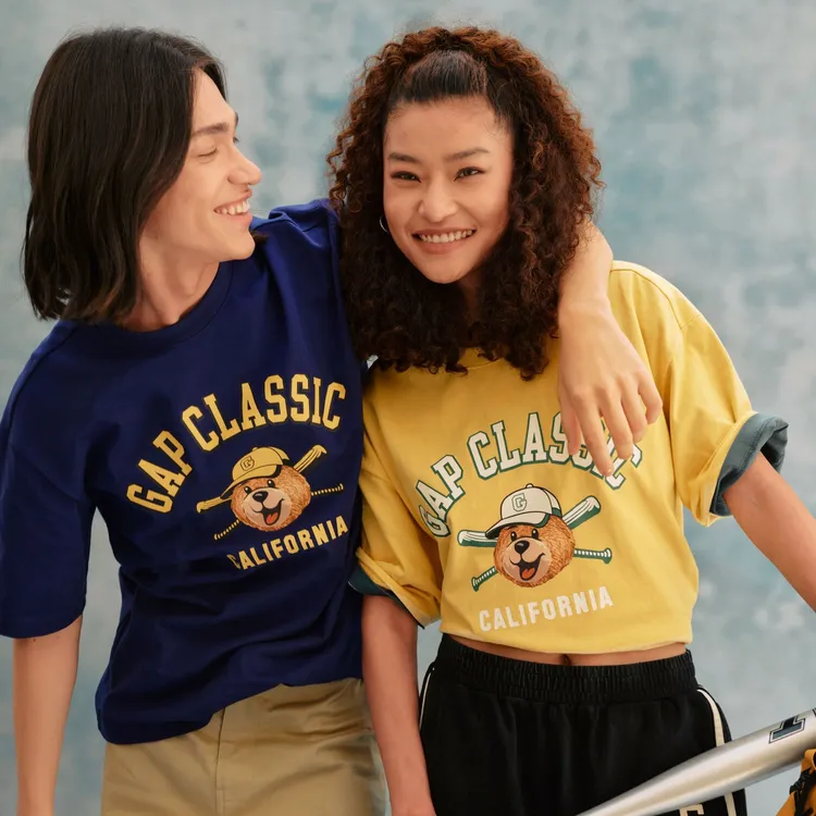 【成毅代言】Gap男女装2025小熊印花logo短袖T恤宽松休闲上衣727654