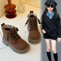 女童马丁靴2025新款秋冬儿童靴子短靴皮靴中大童单靴男童英伦鞋子
