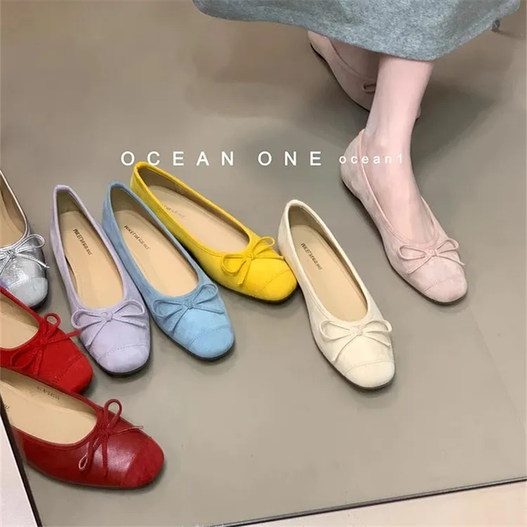 2025春新款法式温柔浅口内增高单鞋四季复古豆豆鞋女芭蕾舞奶奶鞋
