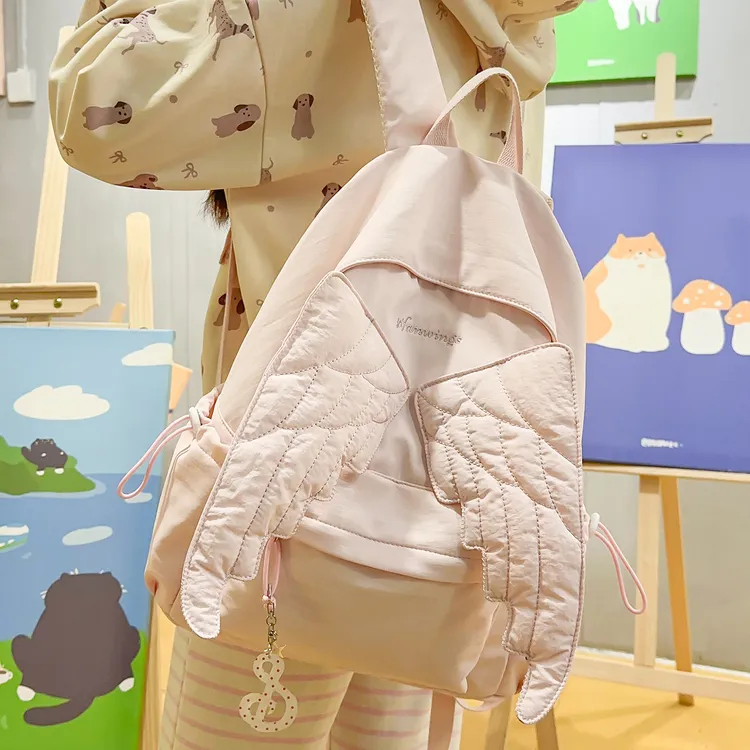 幸运之翼原创设计双肩包女大学生小众背包中小学生书包女生休闲包