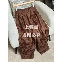 206新中式半松紧腰花苞裤口袋提花时尚休闲百搭宽松女士-90