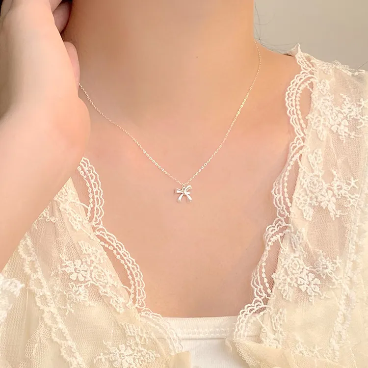 吊坠925银 S999足银结项链百搭冷淡高级文艺送女友礼物小众锁骨链