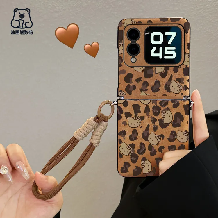 油画熊适用于华为Novaflip手机壳防摔ins秋冬高颜值卡通novaflipS