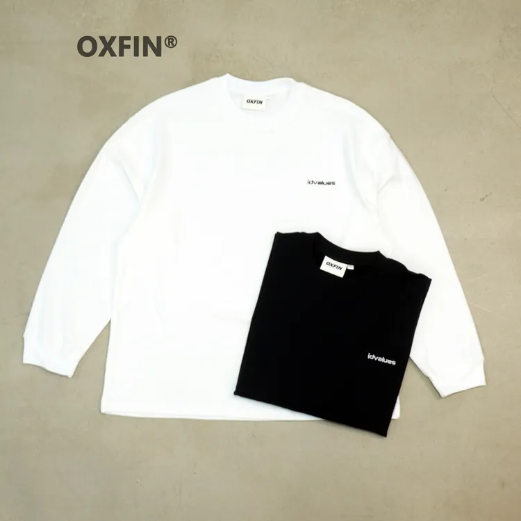 四眼仔OXFIN秋冬295g弹性长袖T恤磨毛5A抗菌简约打底纯色舒适宽松