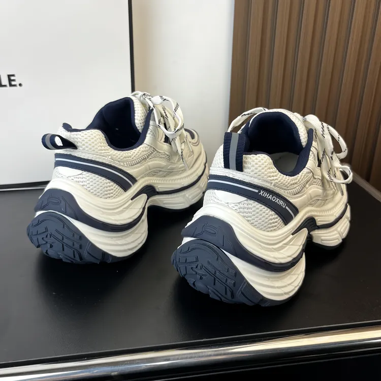 欧洲站2026春季时尚松糕底休闲厚底老爹鞋女增高运动鞋女潮鞋单鞋