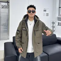 【国标白鸭绒】石墨烯户外机能工装冬季新款连帽保暖情侣羽绒服2585