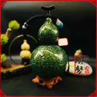 【鎏金—绿金】优质大漆酒葫芦仿古珍藏文玩福禄摆件纯天然手工