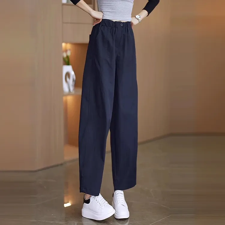 早秋花苞裤子女2025新款长裤花苞腰宽松气球哈伦裤女松紧腰休闲裤
