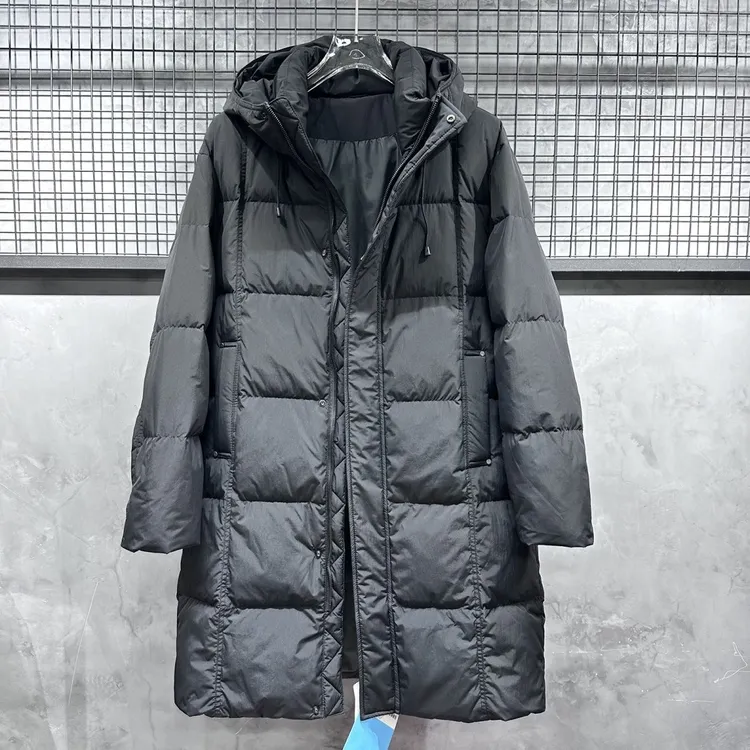 国检冬季新款定制款中长款羽绒服男士宽松户外加厚保暖时尚情侣