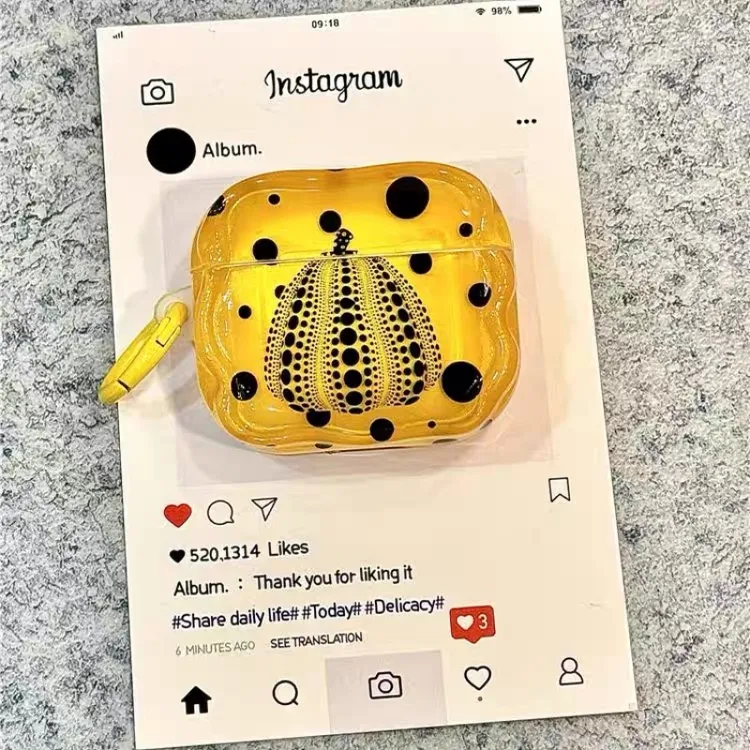 草间弥个性创意波点南瓜适用苹果airpods4耳机壳airpodspro耳机套