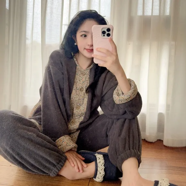 CBLM春夏季珊瑚绒套装【暖暖套】宽松显瘦家居服