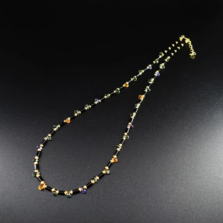 JUSTARRY【精灵】S925银天然黑玛瑙多宝水滴设计款锁骨链百搭女神范