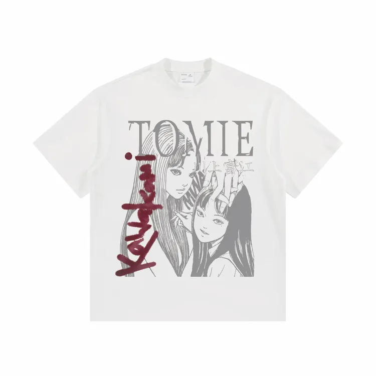 AILEKE【川上富江】重磅数码直喷印花纯棉宽松圆领上衣休闲个性潮流