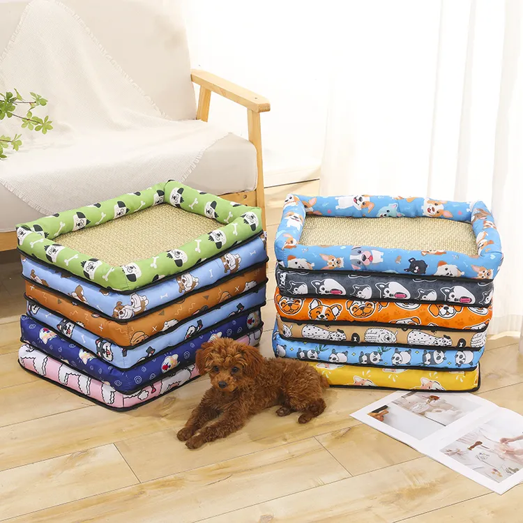 宠物凉席垫子藤编睡垫狗窝猫窝四季通用柔软冰丝材质