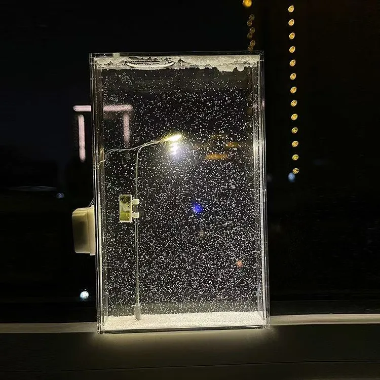 雪夜流麻小夜灯雪景路灯手工自制DIY材料包送女友闺蜜情侣礼物