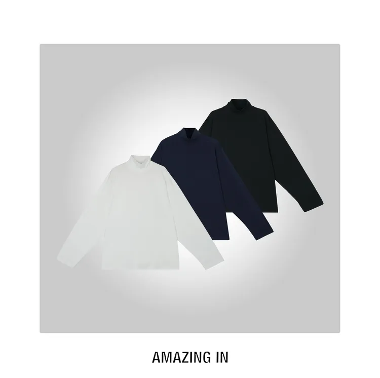AMAZING IN | 棉质 | 简约百搭半高领T恤 A250701-AI57BST2411325