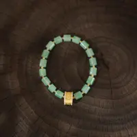 冰芝-天然A货翡翠18K金手串