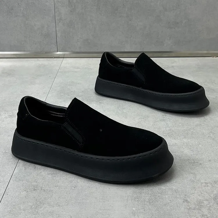 欧洲站时尚豆豆鞋男2025秋冬新款透气磨砂皮懒人鞋一脚蹬乐福男鞋