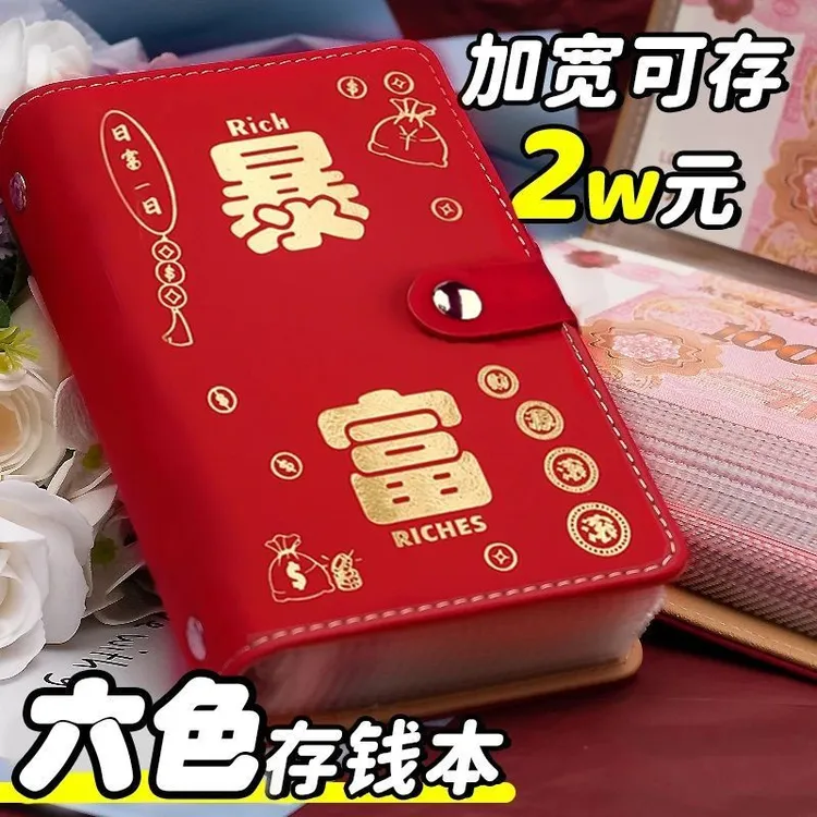 大容量暴富现金存钱本密码锁万元存钱夹钱册2025年只放钱网红攒钱