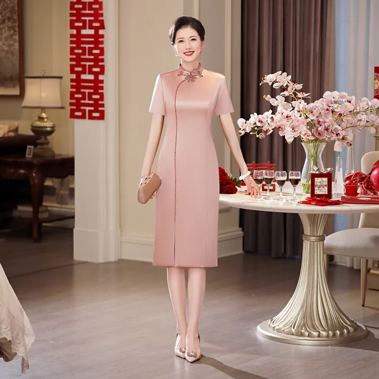 55520喜婆婆婚宴旗袍高贵年轻款高端新款宴会时尚妈妈装结婚礼服