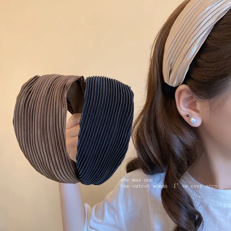 韩版端庄条纹宽边发箍女2025新款头箍高颅顶时尚洋气压发发卡发饰