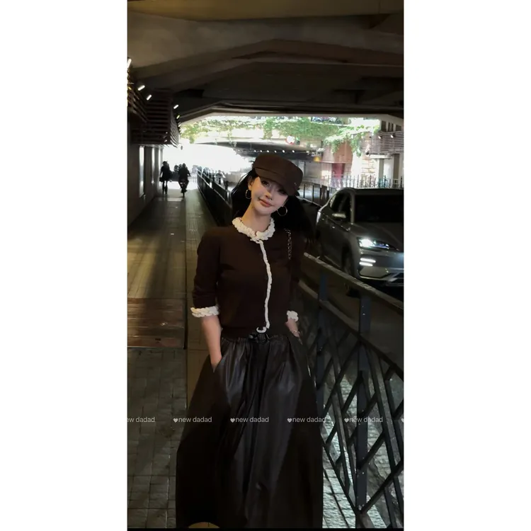 NEW DADADA显瘦修身法式秋季复古简约高级百搭针织上衣CCM1381