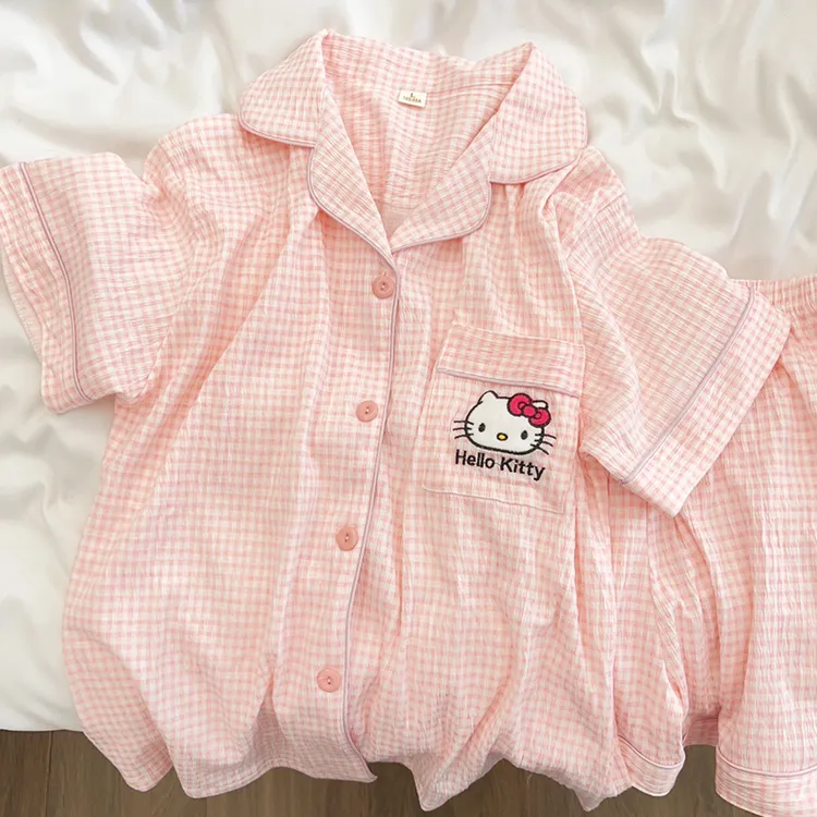 儿童睡衣女童短袖小女孩2025新夏季公主风空调云朵纯棉家居服套装